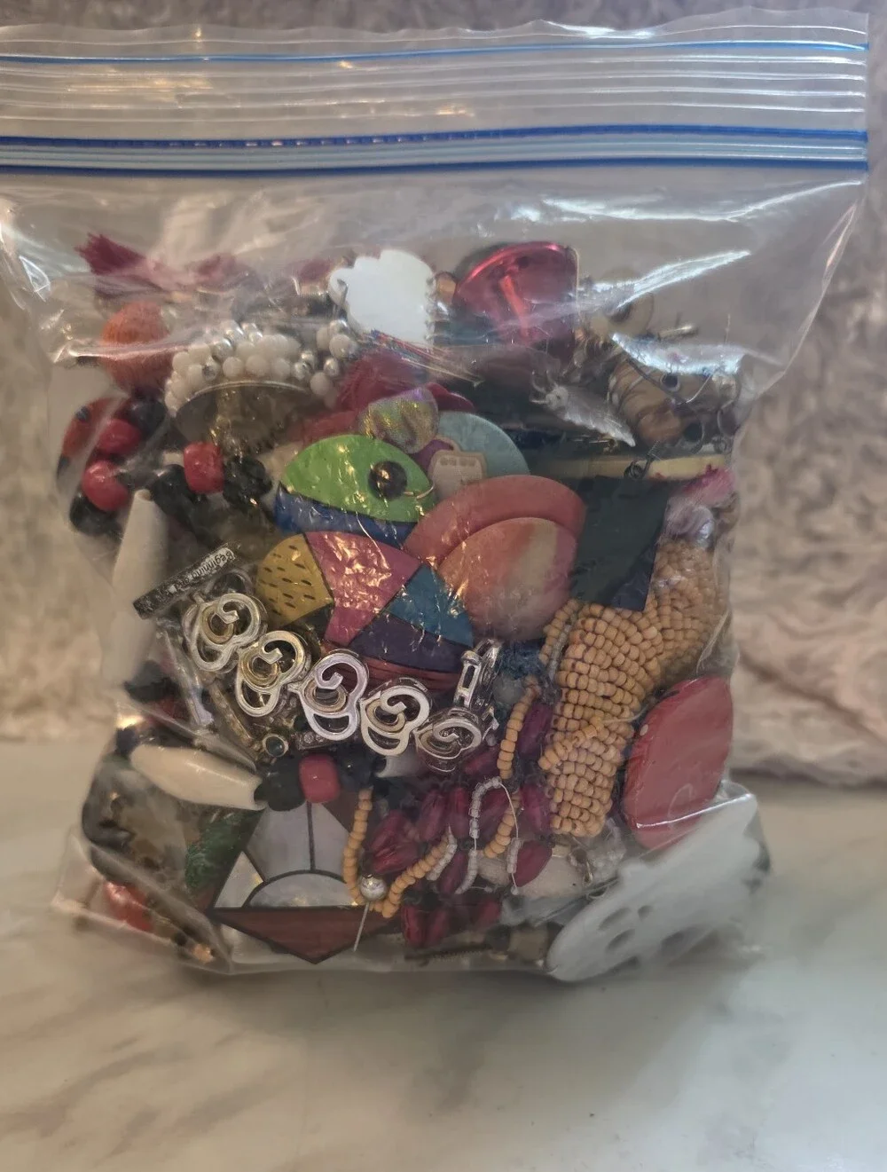 Mixed Broken Costume Jewelry Lot for Crafts